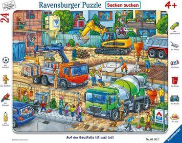 Рамочний пазл Ravensburger &laquo;На будівництві&raquo; &mdash; 24 ел. + пошукова гра 4+ 2848105804 фото